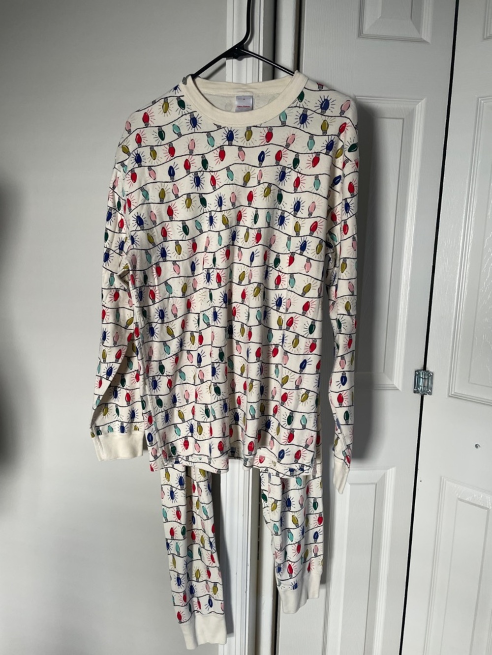 Hanna Anderson holiday lights organic cotton pajamas size XL